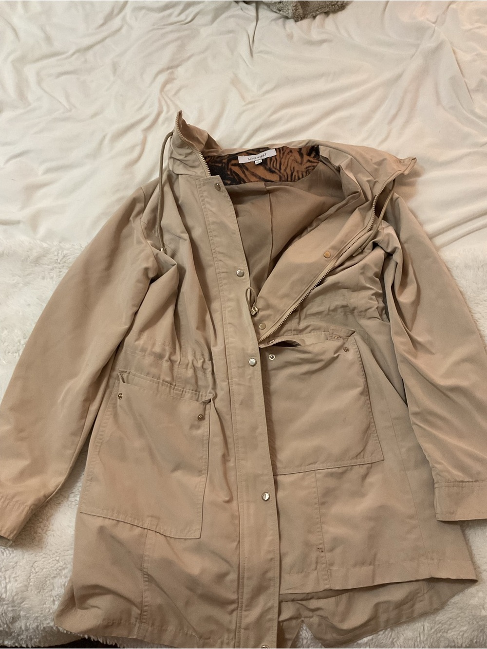 Nine West Beige Trench Anorak with Hood